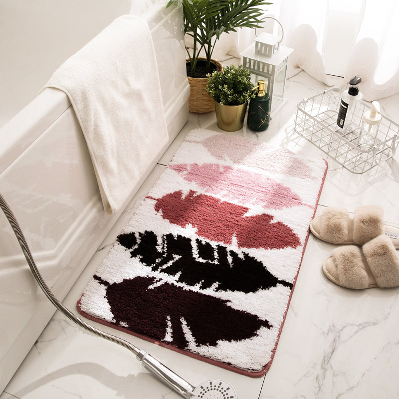 Bathroom Mats Non-Slip Rug Soft Bathroom Floor Mat for Entrance Green Bath Rug,Red