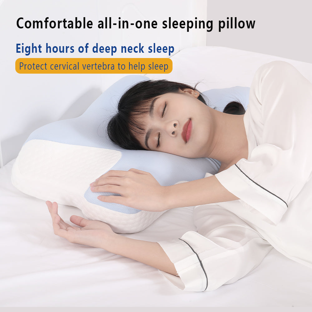 Cervical Pillow for Neck and Shoulder,Contour Memory Foam Pillow,Ergonomic Neck Support Pillow for Side Back Stomach Sleepers with Pillowcase,Black