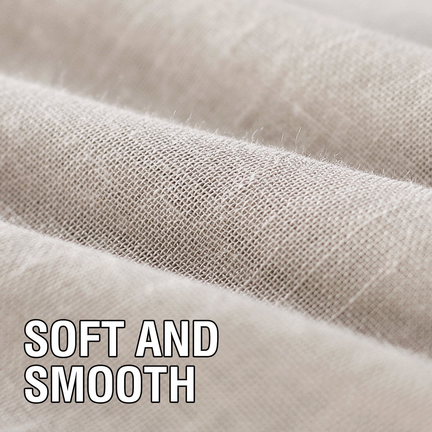 Natural Linen Sheer Curtains 2 Panels, Tab Top Semitransparent Semi-Sheer Soft Comfort Privacy Drapes,Linen
