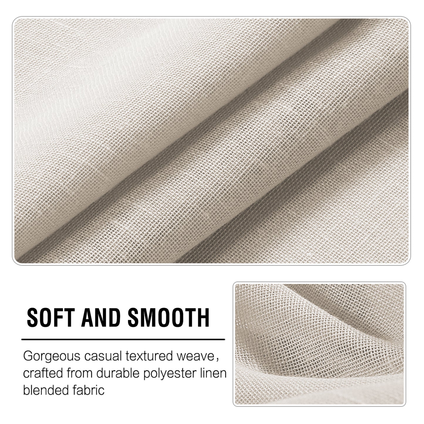Natural Linen Sheer Curtains 2 Panels, Grommet Semitransparent Semi-Sheer Soft Comfort Privacy Drapes,Linen
