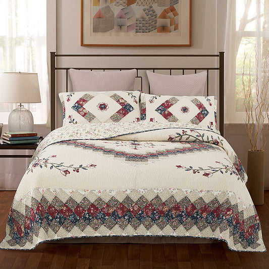 3 Piece reversible quilt bedding set(1 quilt plus 2 pillowcase)