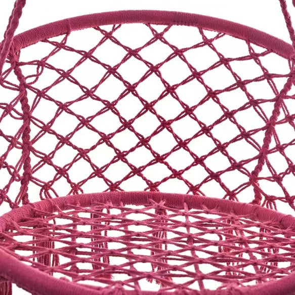 Macrame Hammock Hanging Rocking Chair, Suitable for Bedroom, Outdoor, Children, Adults, Huge Load-bearing Capacity（Red）
