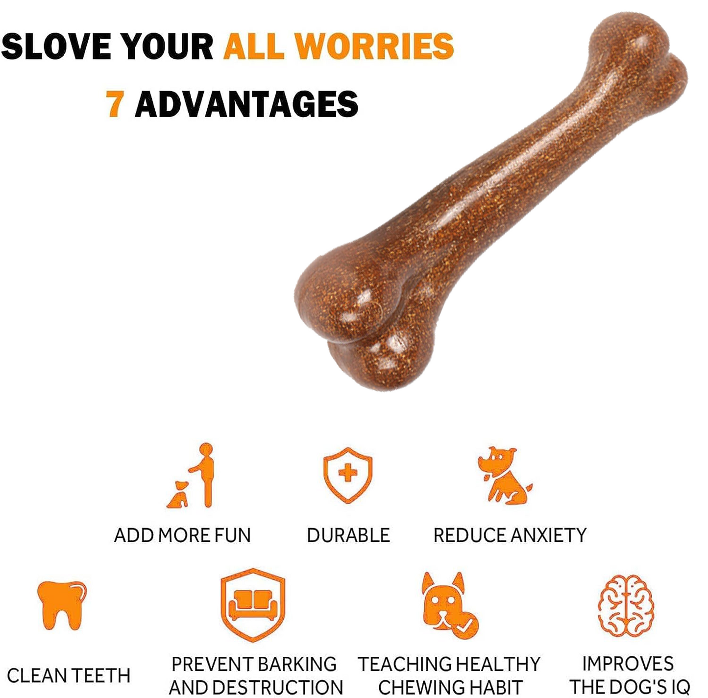 Dog Toys for Aggressive Chewers, Beef Flavor Indestructible Dog Chew Toys for Aggressive Chewers, Tough Dog Chew Toys for Large/Medium/Small Dogs