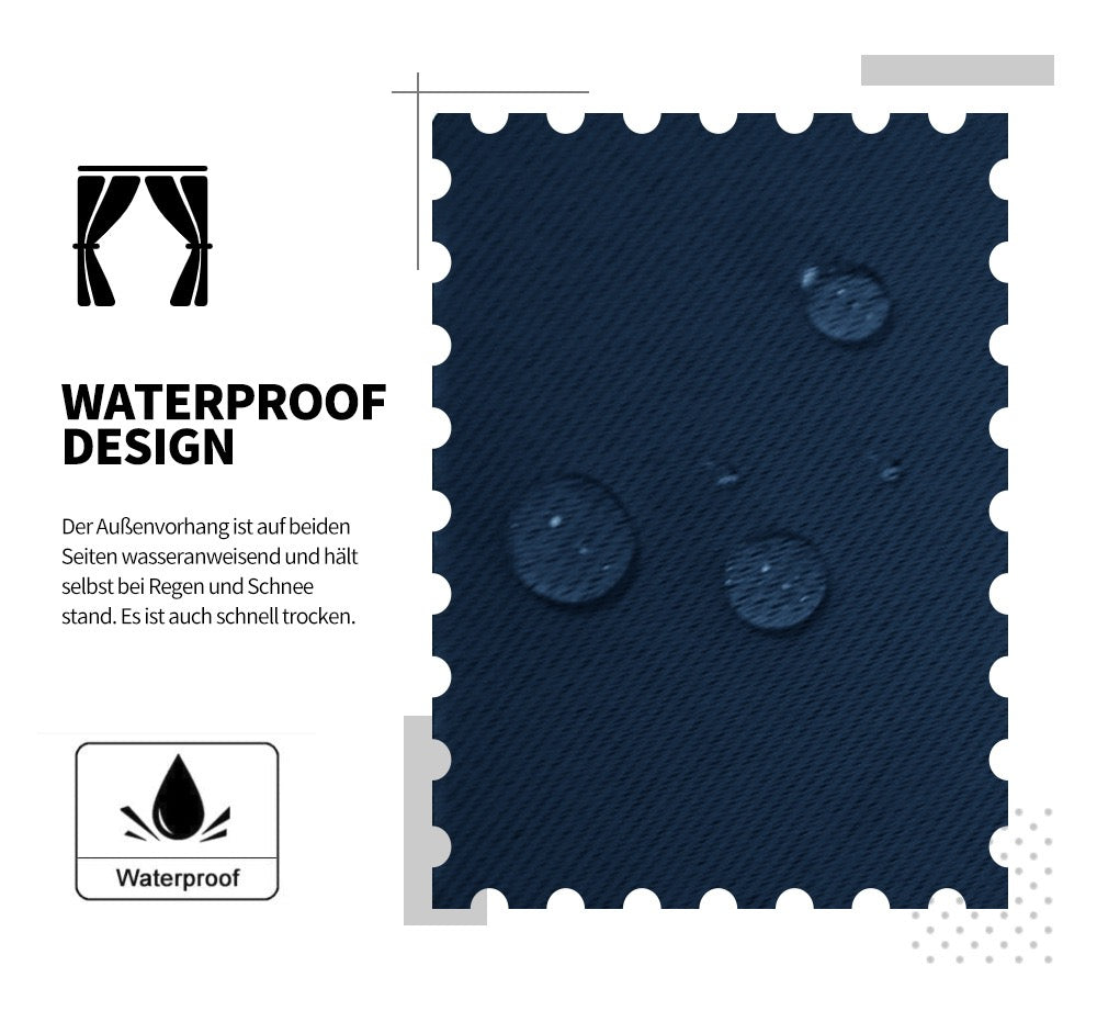 2 Pieces Solid Indoor/Outdoor Light Filtering,Waterproof Grommet Top Curtain Panel,Navy