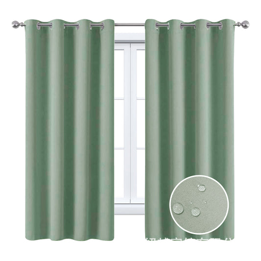 2 Pieces Solid Indoor/Outdoor Light Filtering,Waterproof Grommet Top Curtain Panel,Matcha