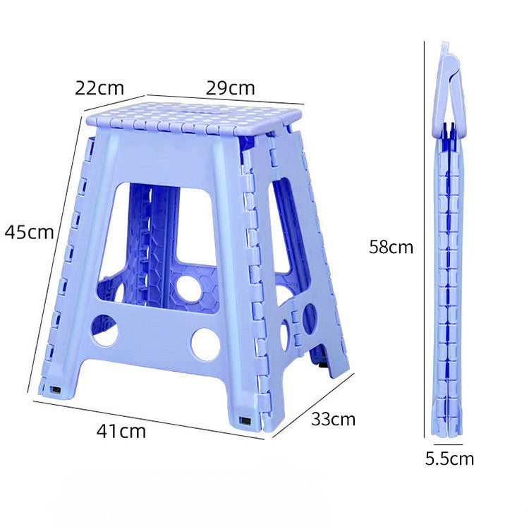 Lightweight, Durable, Foldable Step Stool With Handle, Suitable for Adults& Children, for Kitchens, Bathrooms, Outdoor (Blue)