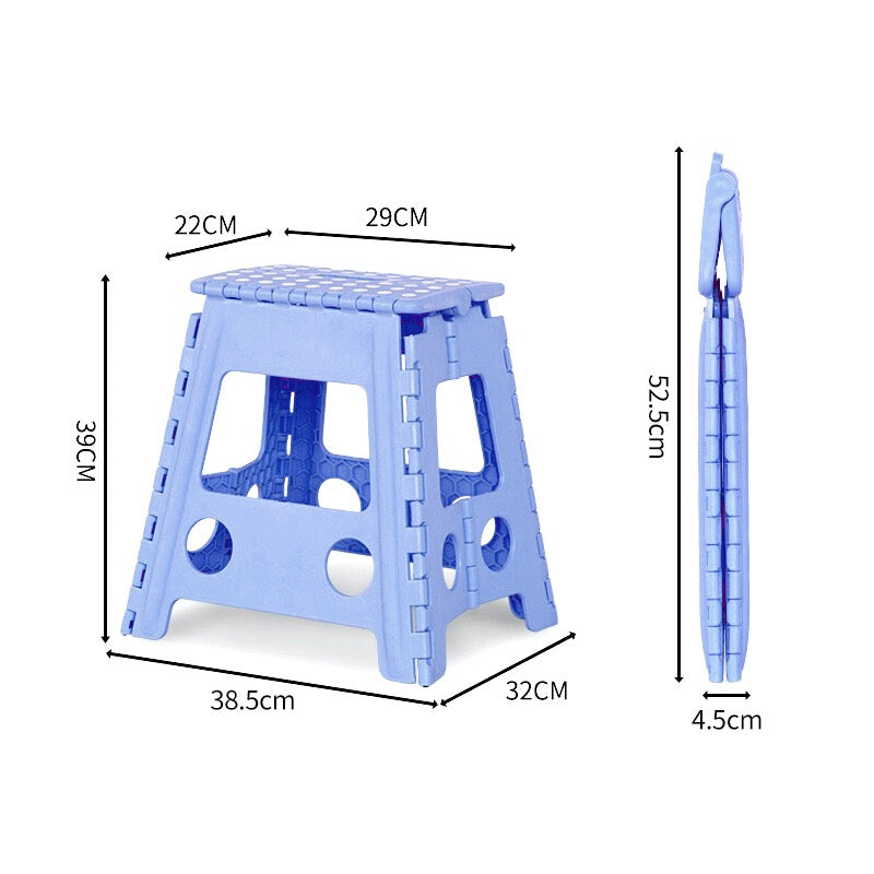 Lightweight, Durable, Foldable Step Stool With Handle, Suitable for Adults& Children, for Kitchens, Bathrooms, Outdoor (Blue)
