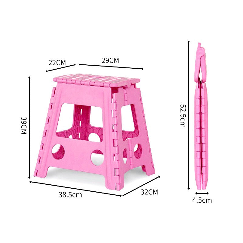 Lightweight, Durable, Foldable Step Stool With Handle, Suitable for Adults& Children, for Kitchens, Bathrooms, Outdoor (Pink)