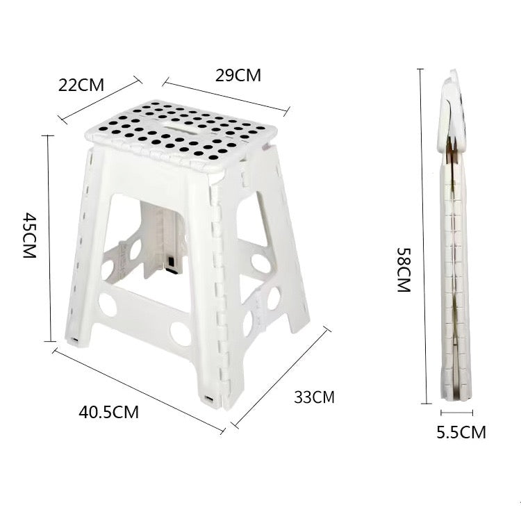 Lightweight, Durable, Foldable Step Stool With Handle, Suitable for Adults& Children, for Kitchens, Bathrooms, Outdoor (White)