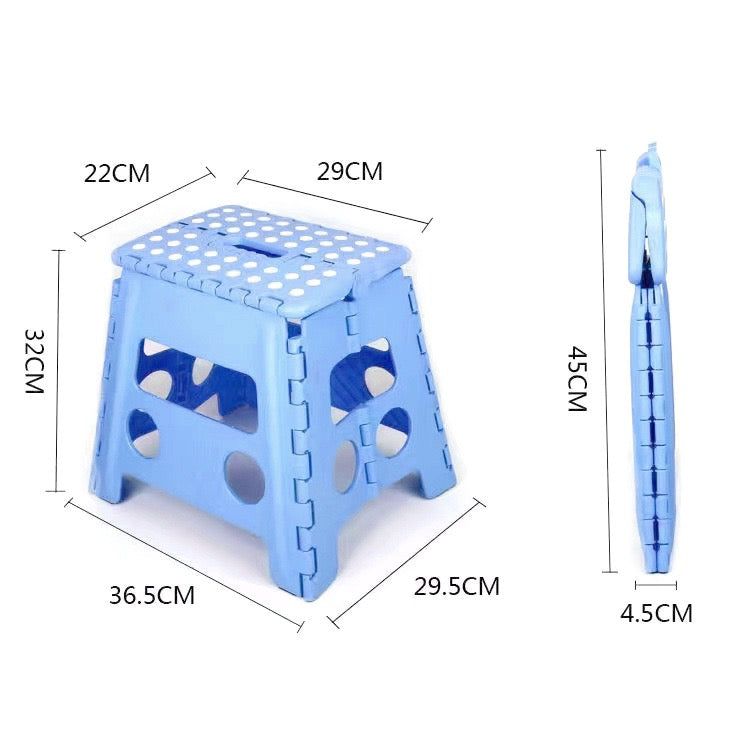 Lightweight, Durable, Foldable Step Stool With Handle, Suitable for Adults& Children, for Kitchens, Bathrooms, Outdoor (Blue)