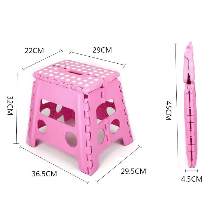 Lightweight, Durable, Foldable Step Stool With Handle, Suitable for Adults& Children, for Kitchens, Bathrooms, Outdoor (Pink)