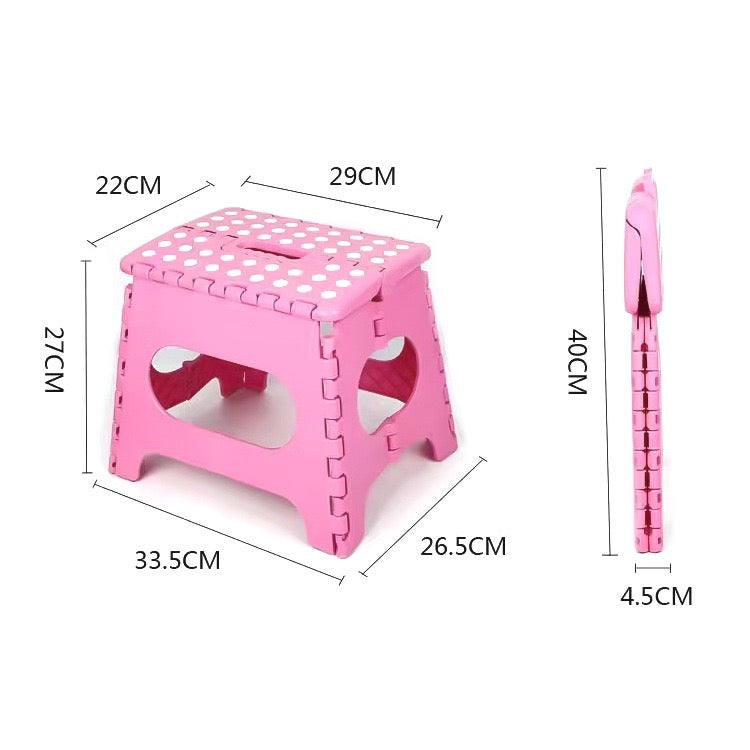 Lightweight, Durable, Foldable Step Stool With Handle, Suitable for Adults& Children, for Kitchens, Bathrooms, Outdoor (Pink)
