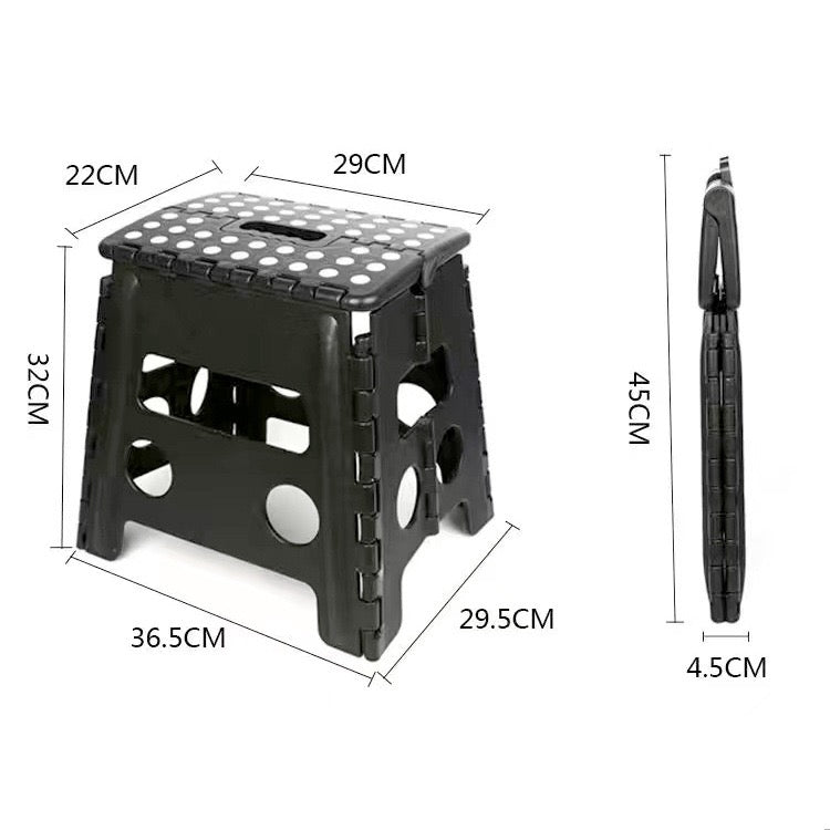 Lightweight, Durable, Foldable Step Stool With Handle, Suitable for Adults& Children, for Kitchens, Bathrooms, Outdoor (Black)