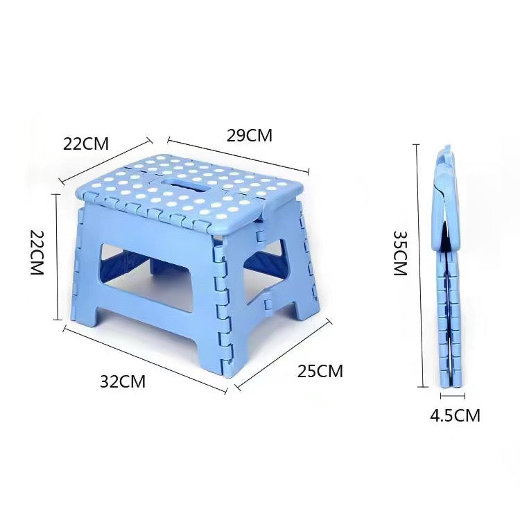Lightweight, Durable, Foldable Step Stool With Handle, Suitable for Adults& Children, for Kitchens, Bathrooms, Outdoor (Blue)