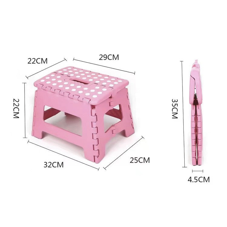 Lightweight, Durable, Foldable Step Stool With Handle, Suitable for Adults& Children, for Kitchens, Bathrooms, Outdoor (Pink)