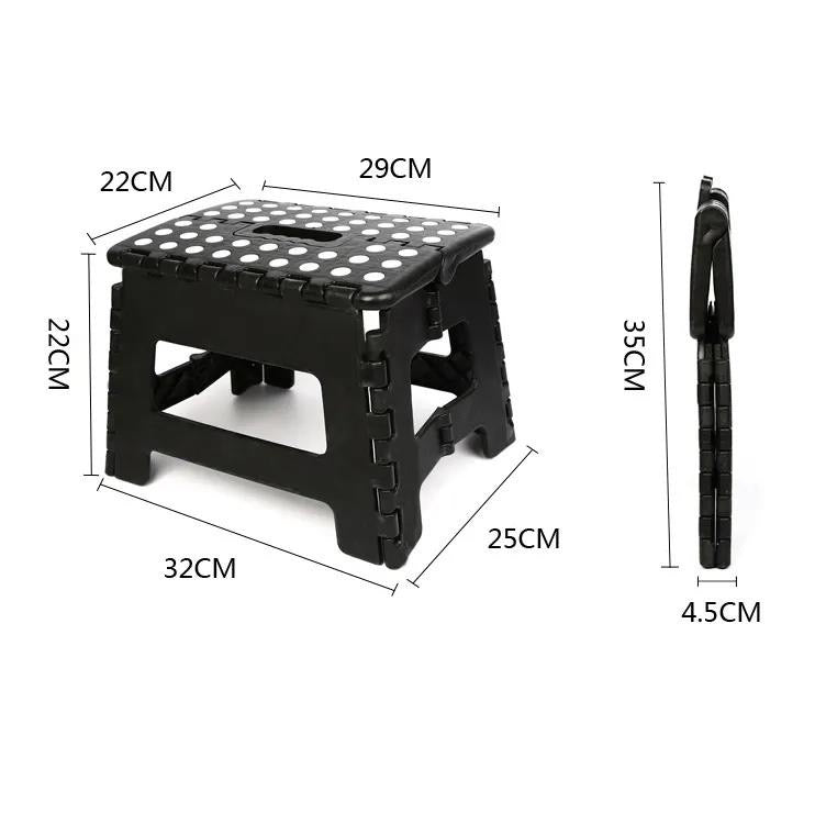 Lightweight, Durable, Foldable Step Stool With Handle, Suitable for Adults& Children, for Kitchens, Bathrooms, Outdoor (Black)