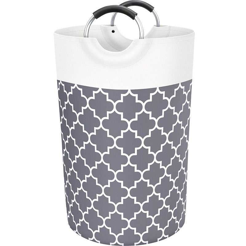 Large Laundry Basket Collapsible Tall With Handles Waterproof Travel Bathroom Essentials Storage For Dorm, Family (Grey),82L