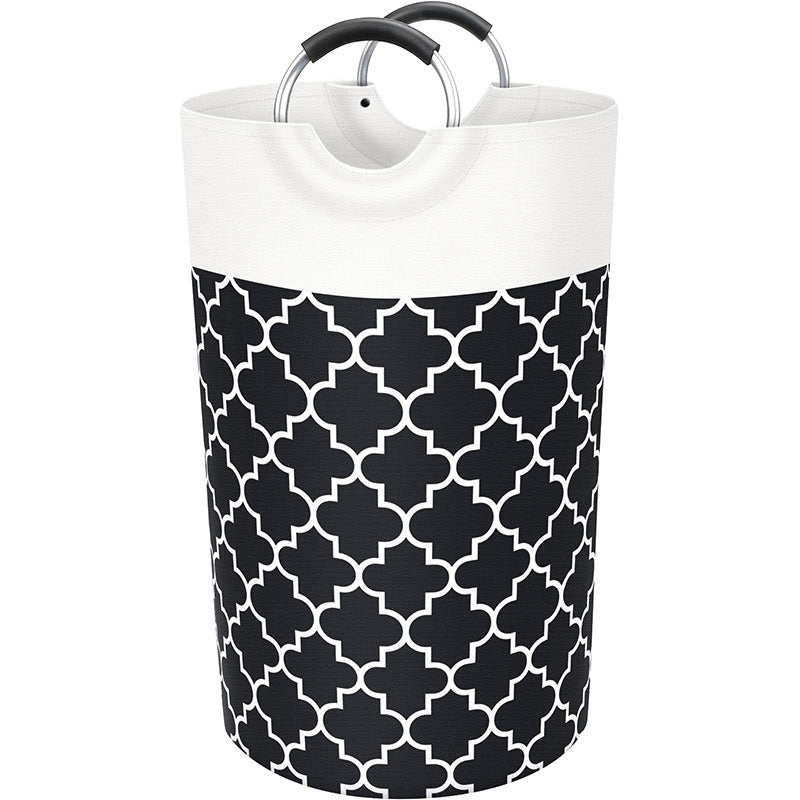 Large Laundry Basket Collapsible Tall With Handles Waterproof Travel Bathroom Essentials Storage For Dorm, Family (Black),82L