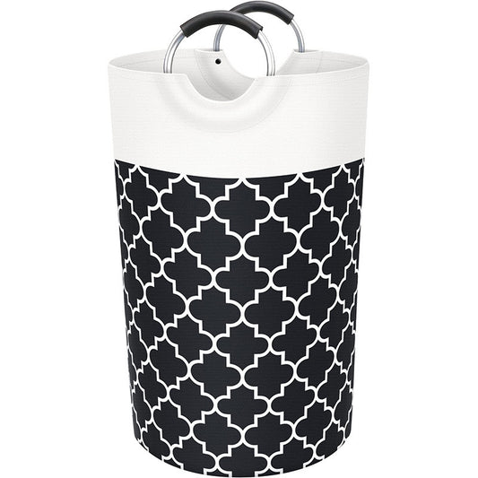 Large Laundry Basket Collapsible Tall With Handles Waterproof Travel Bathroom Essentials Storage For Dorm, Family (Black),82L
