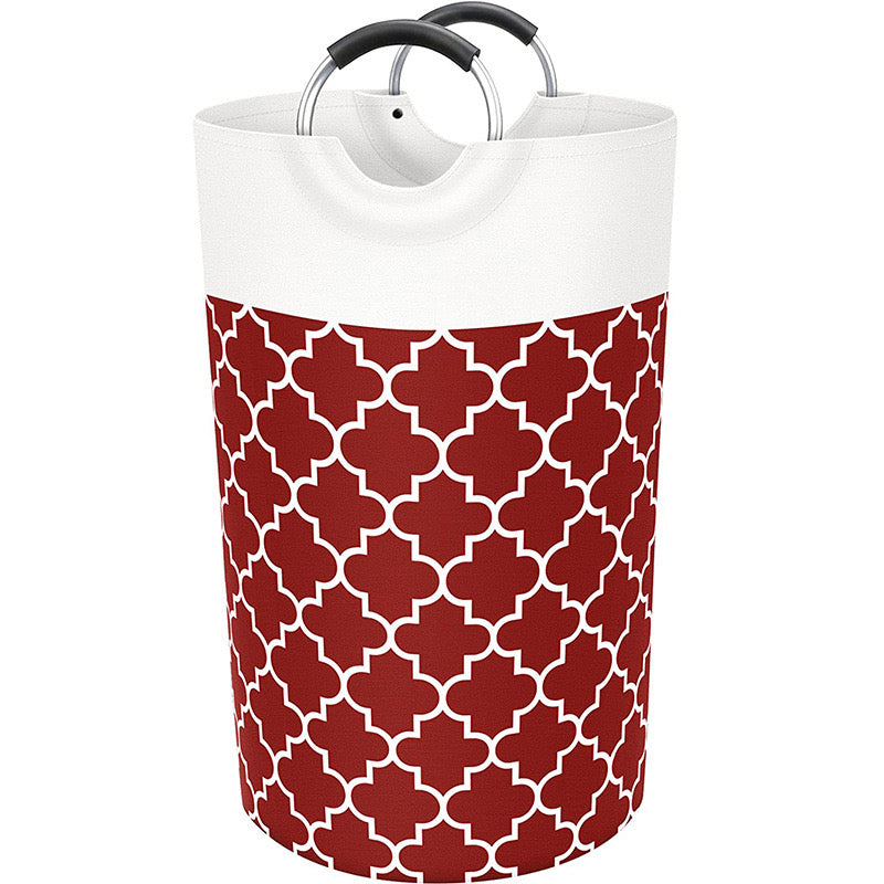 Large Laundry Basket Collapsible Tall With Handles Waterproof Travel Bathroom Essentials Storage For Dorm, Family (Red),82L