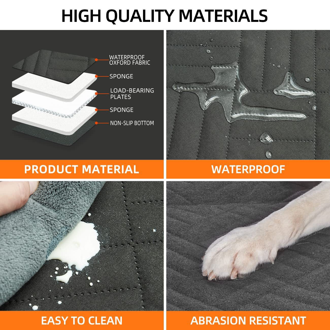 Back Seat Extender for Dogs, Waterproof Dog Car Seat Cover, Sturdy Pets Backseat Protector with Mesh Window and Storage Pocket for Car SUV Truck