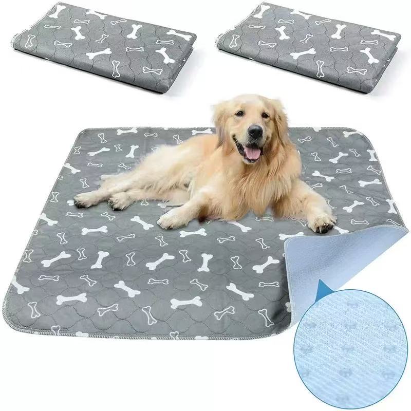 Washable Pee Pads for Dogs, Cats, Puppy, 2 Pack Ultra-Absorbent and Leak-Proof Non-Slip Reusable Potty Training Pads for Cages,Grey Bone