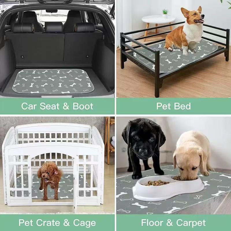 Washable Pee Pads for Dogs, Cats, Puppy, 2 Pack Ultra-Absorbent and Leak-Proof Non-Slip Reusable Potty Training Pads for Cages,Colorful