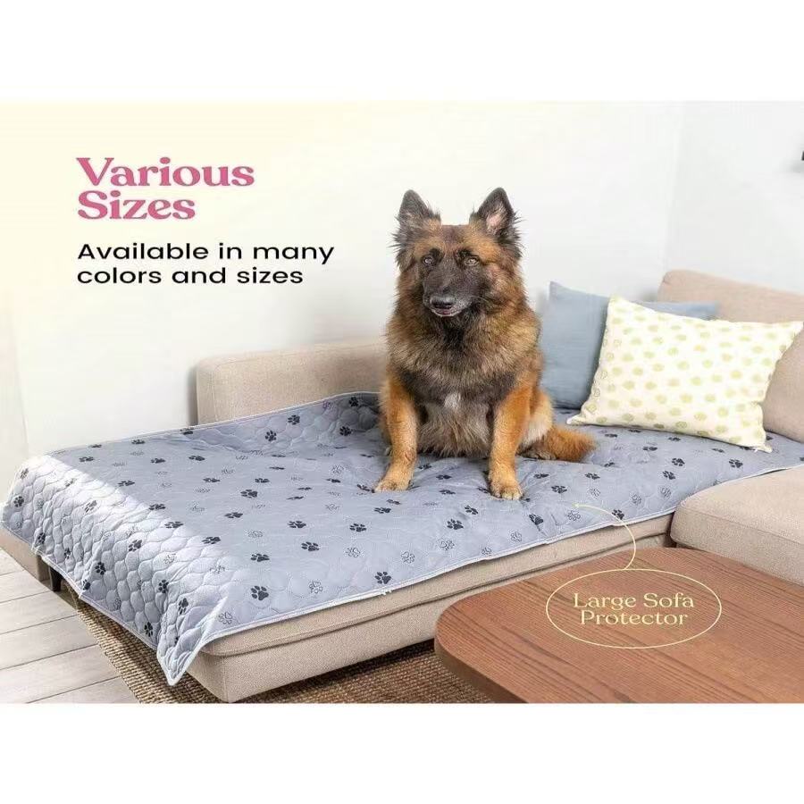Washable Pee Pads for Dogs, Cats, Puppy, 2 Pack Ultra-Absorbent and Leak-Proof Non-Slip Reusable Potty Training Pads for Cages,Grey Footprints