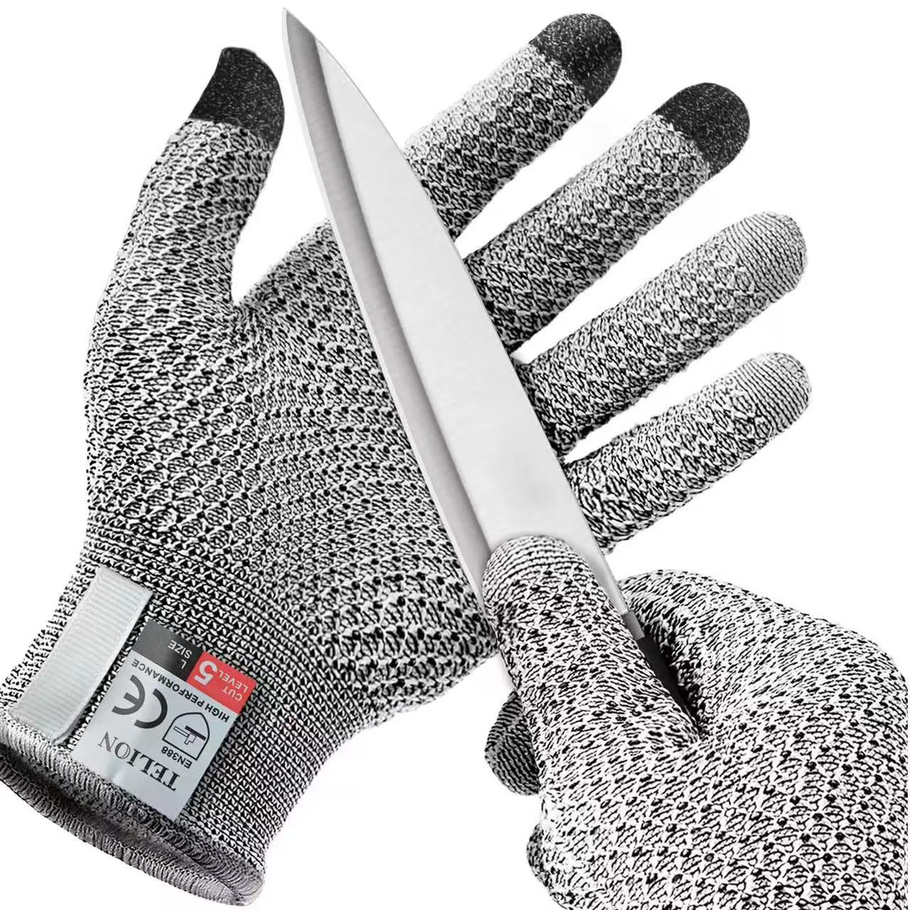   Cut Resistant Work Gloves for Women and Men Level 5 Protection, Safety Kitchen Cut Gloves for Chef Oyster Shucking Mandolin Meat Cutting (Medium‌5-pairs),Grey