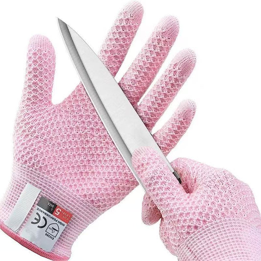   Cut Resistant Work Gloves for Women and Men Level 5 Protection, Safety Kitchen Cut Gloves for Chef Oyster Shucking Mandolin Meat Cutting (Medium‌5-pairs),Pink