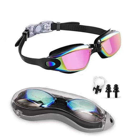 Swim Goggles, Swimming Goggles No Leaking Full Protection Adult Men Women Youth,Black Pink