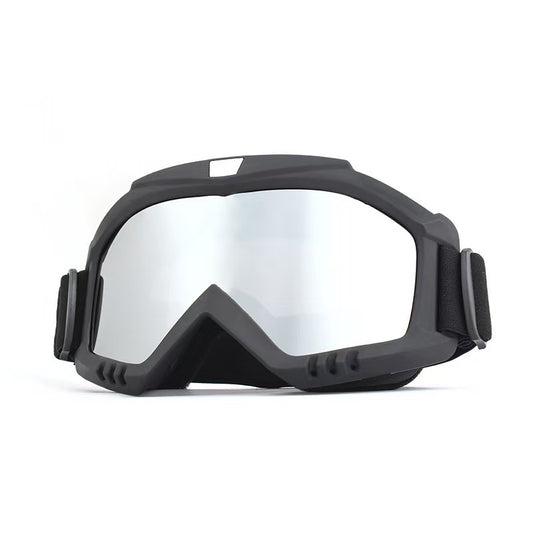 Dirt Bike Goggles 2 Pack - Motorcycle, ATV, Riding, Ski, Windproof Racing Glasses,Black Silver