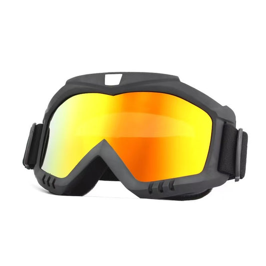 Dirt Bike Goggles 2 Pack - Motorcycle, ATV, Riding, Ski, Windproof Racing Glasses,Black Red