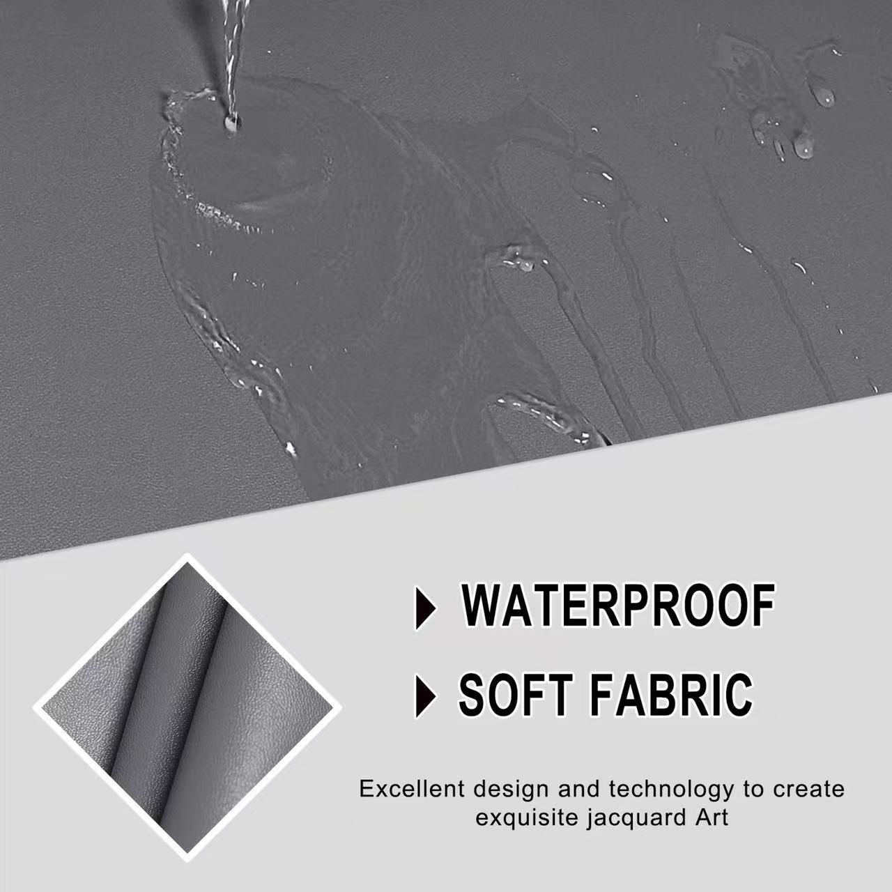 Waterproof PU Sofa Cushion Covers, Leather RV Chair Seat Slipcover with Elastic Bottom Furniture Protector for Settee Seater Replacement, Washable,Grey