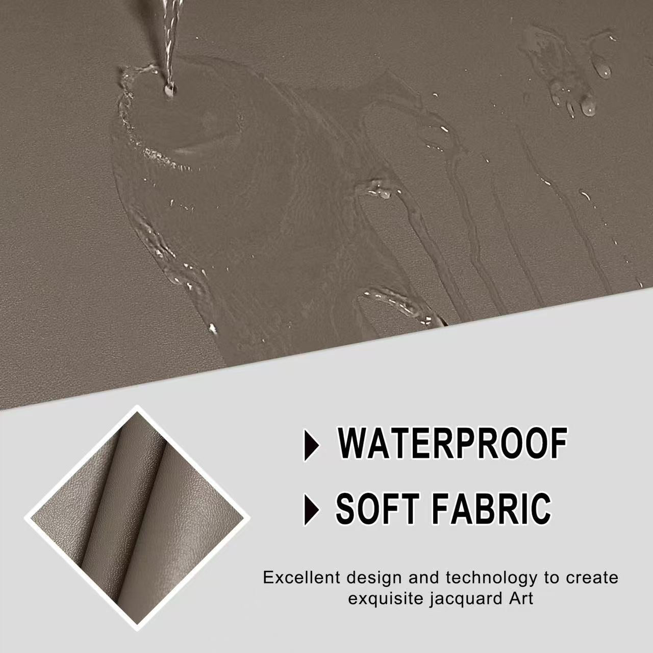 Waterproof PU Sofa Cushion Covers, Leather RV Chair Seat Slipcover with Elastic Bottom Furniture Protector for Settee Seater Replacement, Washable,Taupe