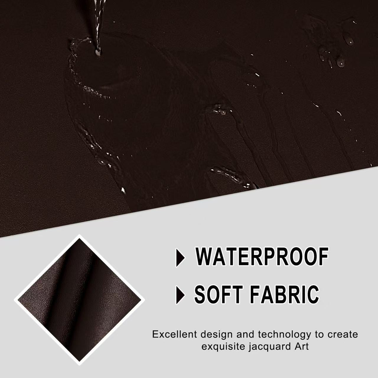 Waterproof PU Sofa Cushion Covers, Leather RV Chair Seat Slipcover with Elastic Bottom Furniture Protector for Settee Seater Replacement, Washable,Coffee