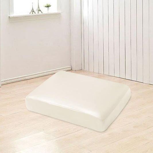 Waterproof PU Sofa Cushion Covers, Leather RV Chair Seat Slipcover with Elastic Bottom Furniture Protector for Settee Seater Replacement, Washable,Milky