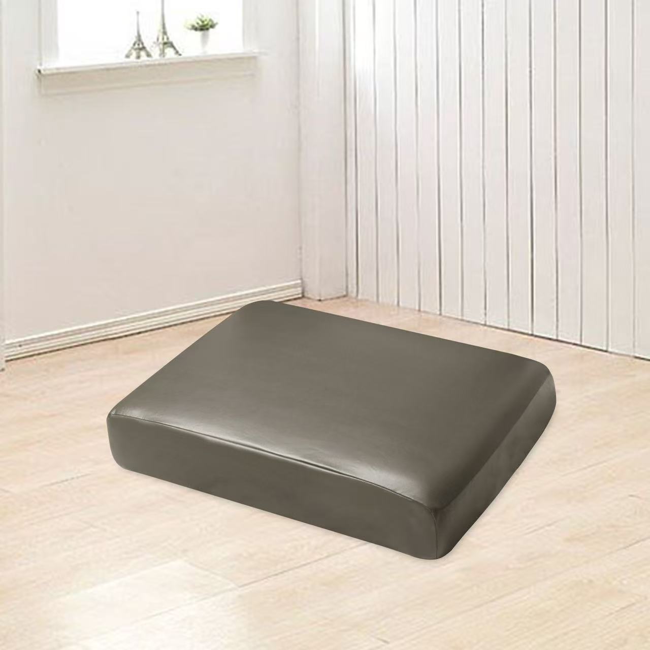 Waterproof PU Sofa Cushion Covers, Leather RV Chair Seat Slipcover with Elastic Bottom Furniture Protector for Settee Seater Replacement, Washable,Taupe