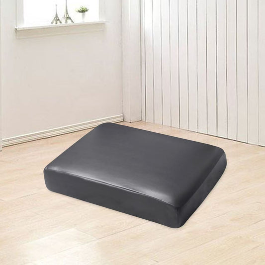 Waterproof PU Sofa Cushion Covers, Leather RV Chair Seat Slipcover with Elastic Bottom Furniture Protector for Settee Seater Replacement, Washable,Grey