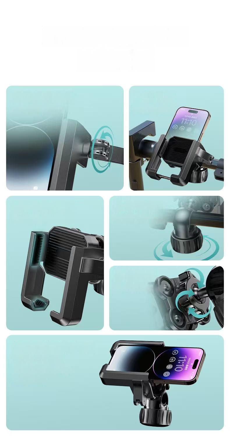 New Upgraded Bike Phone Holder Handlebar - Quick Install, Motorcycle Phone Mount, Bicycle Phone Holder fit Large Phone Case for iPhone Samsung,High-tech