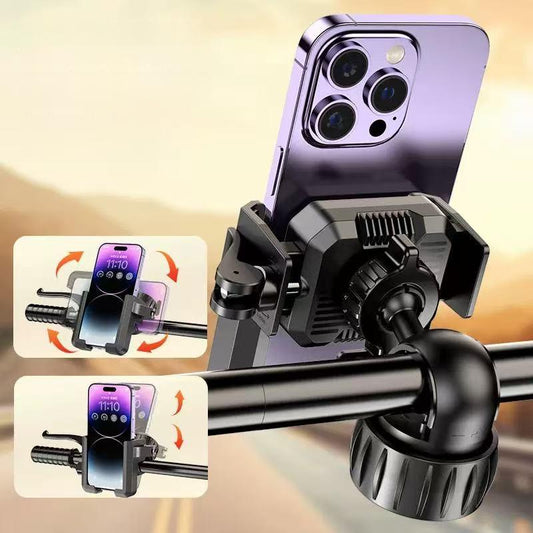 New Upgraded Bike Phone Holder Handlebar - Quick Install, Motorcycle Phone Mount, Bicycle Phone Holder fit Large Phone Case for iPhone Samsung,Semi-enclosed