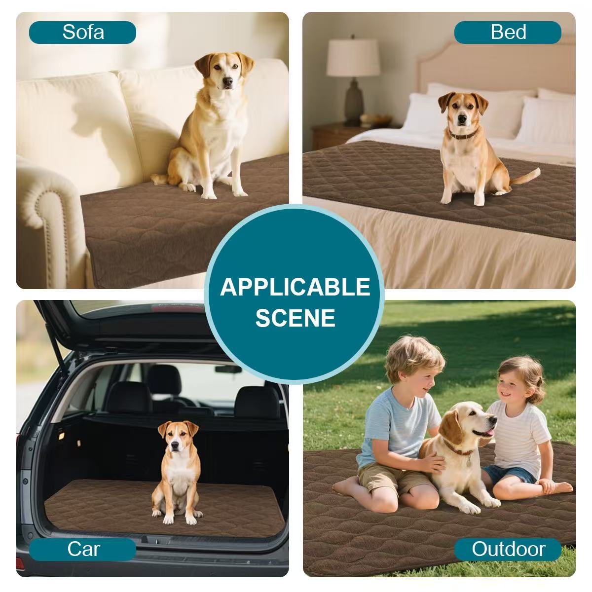 Couch Cover Chenille Pet Fuzzy Sofa Covers for Cushion Couch Anti Slip Washable with Strap Soft Couch Protector Cover for Dogs Cats Kids,Brown