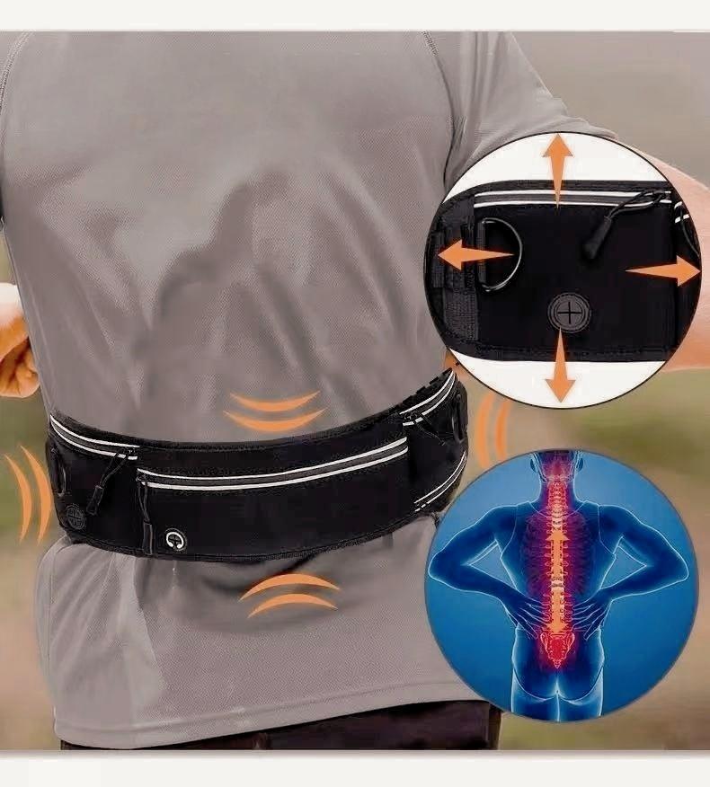 Scalable Sports Waist Bag Pet Traction Rope, Explosion-proof Punch, Anti slip, Waist Protection, for Small and Medium Dogs, Freeing hands,Black