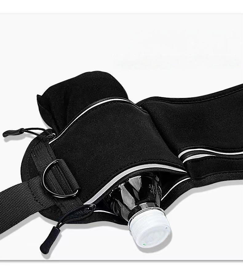 Scalable Sports Waist Bag Pet Traction Rope, Explosion-proof Punch, Anti slip, Waist Protection, for Small and Medium Dogs, Freeing hands,Grey
