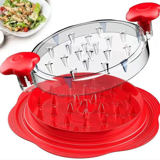 Chicken Shredder with Brush, Visible Meat Shredder Machine, Anti-Slip Strip, Ergonomic Handle, BPA Free, Suitable for Pork Beef Chicken,Red