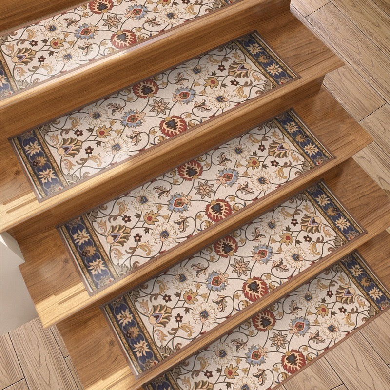 European Classical Stair Treads Carpet Non-Slip Indoor Stair Runners for Wooden Steps, Stair Rugs for Kids and Dogs, 5/10/15PCS, 8" X 30",BOHO-3