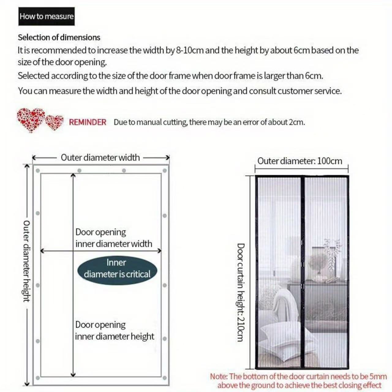 Magnetic Screen Door，Screen Door Mesh，Keep Bugs Out, Heavy-Duty Mesh Curtain,Pet and Kid Friendly, Works with Front Doors, Sliding Doors, Black