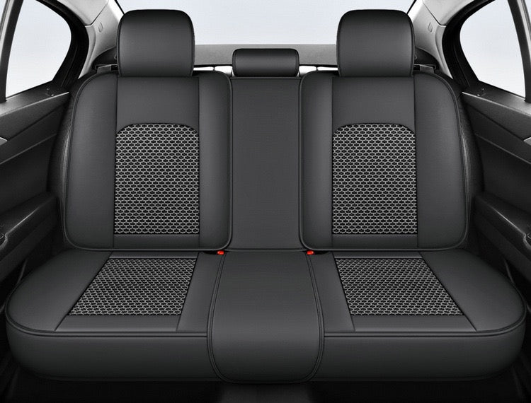 Universal PU Leather Car Seat Covers - Front 2 or Full 5 Seat Set, Waterproof Easy Install Car Seat Protectors, Custom Fit for Most Cars ,Grey