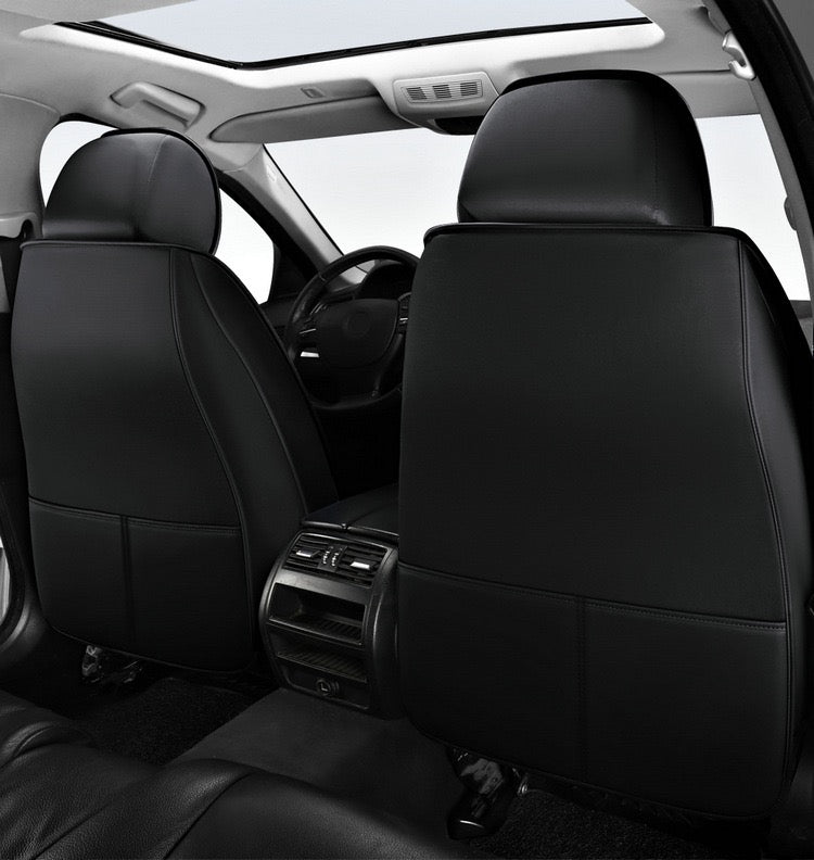 Universal PU Leather Car Seat Covers - Front 2 or Full 5 Seat Set, Waterproof Easy Install Car Seat Protectors, Custom Fit for Most Cars ,Black