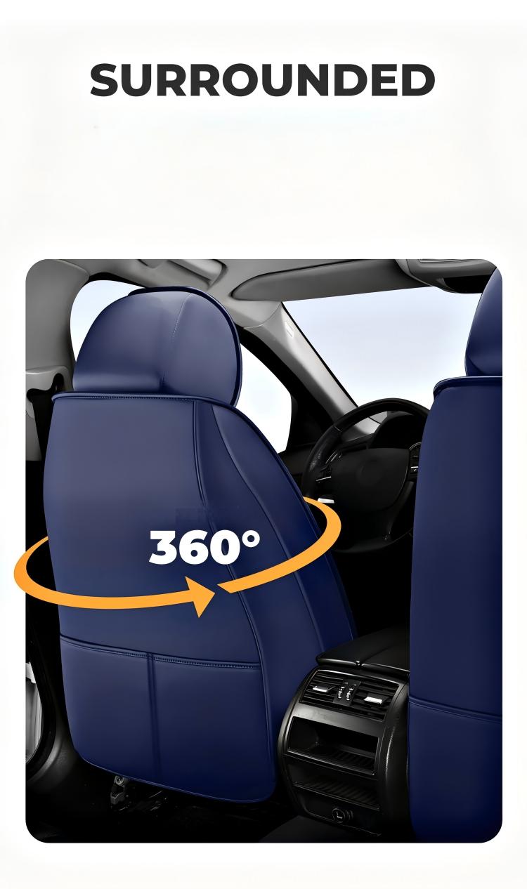 Universal PU Leather Car Seat Covers - Front 2 or Full 5 Seat Set, Waterproof Easy Install Car Seat Protectors, Custom Fit for Most Cars ,Black